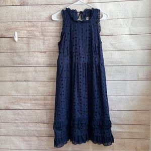 NEW WITH TAGS J CREW EYELET‎ DRESS IN NAVY BLUE